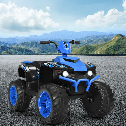 12V Kids Ride on ATV with LED Lights and Treaded Tires and LED lights, Navy Powered Ride On Toys at Gallery Canada