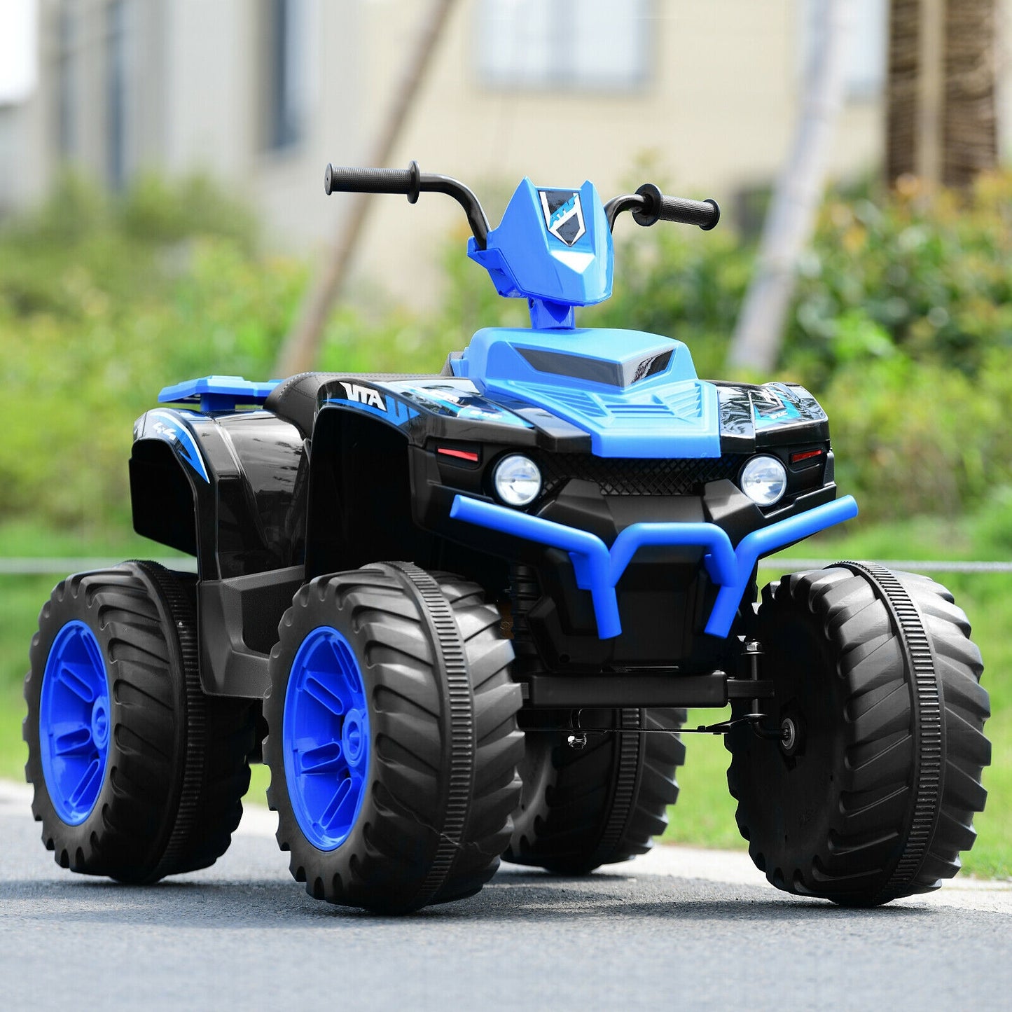 12V Kids Ride on ATV with LED Lights and Treaded Tires and LED lights, Navy Powered Ride On Toys at Gallery Canada