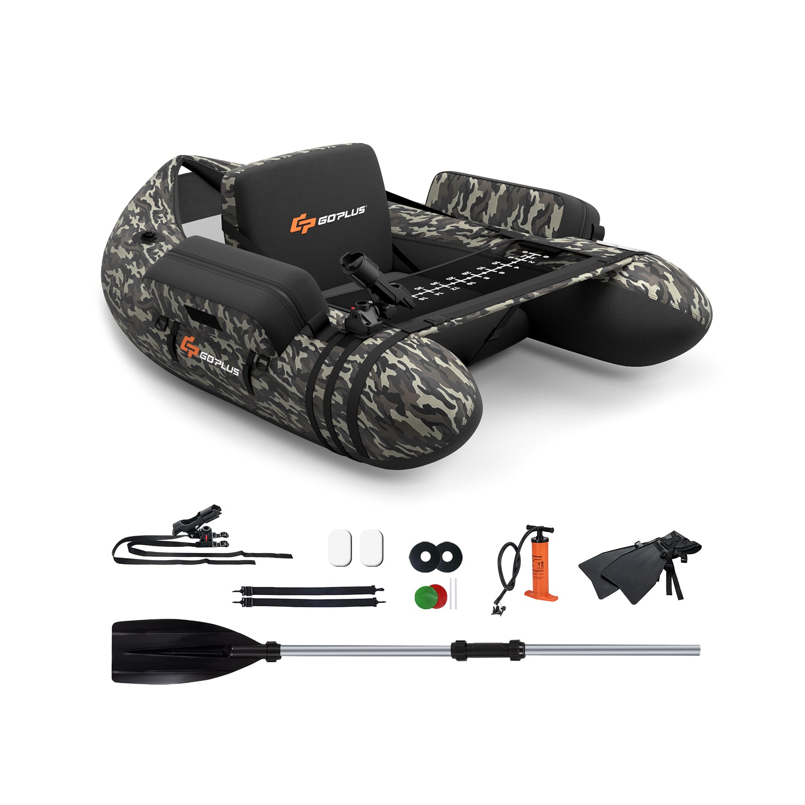 Inflatable Fishing Float With Adjustable Straps, Storage Pockets, Camouflage Surfing at Gallery Canada