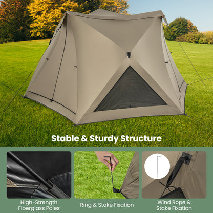 6-Sided Pop-up Family Tent with Rainfly Skylight 3 Doors 3 Windows, Green Tents at Gallery Canada