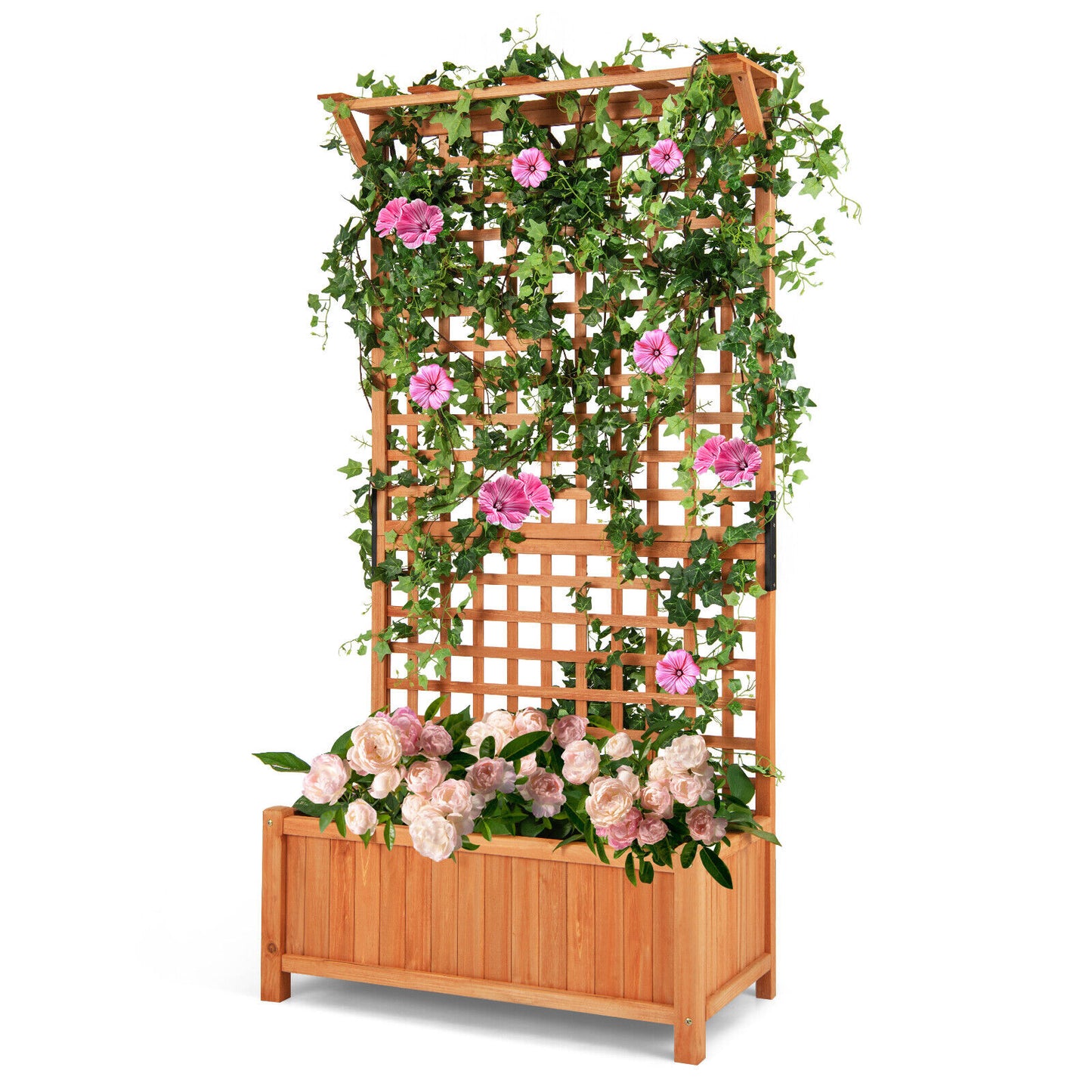 Raised Garden Bed With Trellis And Hanging Roof, Natural Raised Garden Beds at Gallery Canada