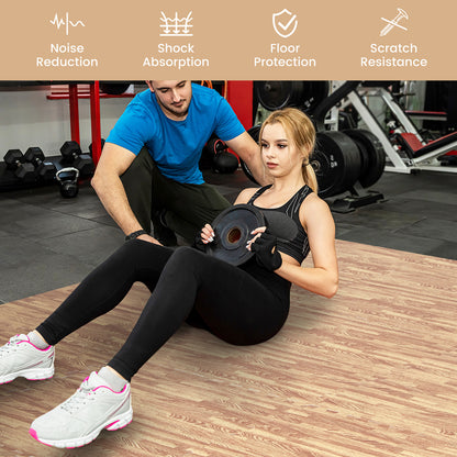 12 Tiles Wood Grain Foam Floor Mats with Borders, Natural Decorative Fencing & Flooring at Gallery Canada