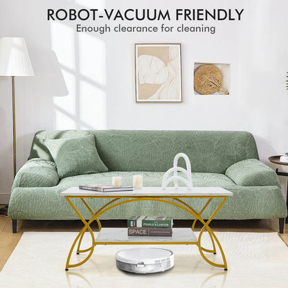 2-Tier Coffee Table, Rectangle, Gold, White Coffee Tables at Gallery Canada