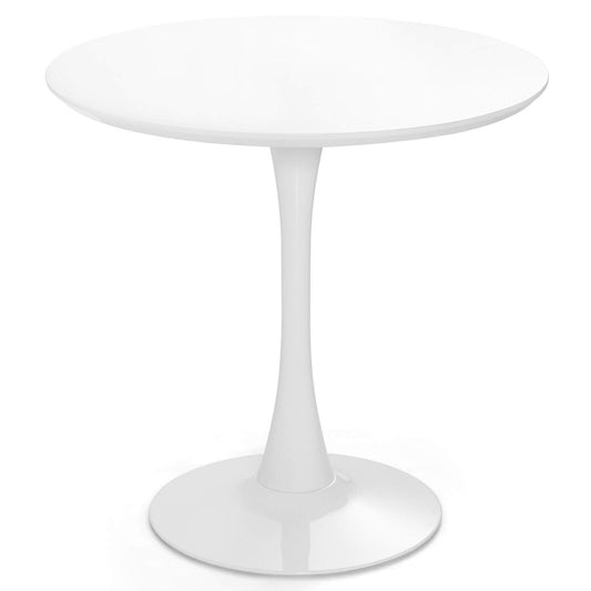 32 Inch Modern Tulip Round Dining Table with MDF Top, White - Gallery Canada