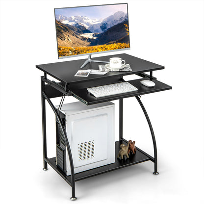 Spacious Wooden PC Laptop Computer Desk, Black Computer Desks at Gallery Canada