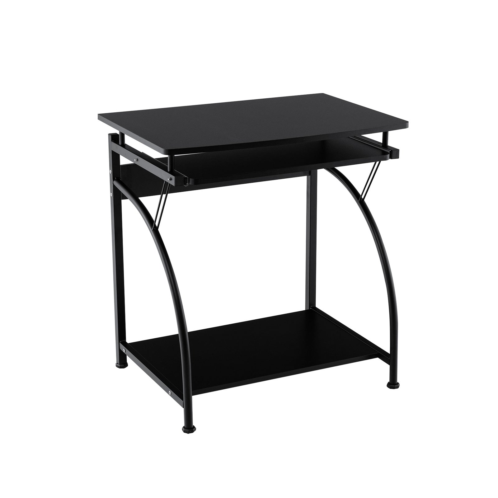 Spacious Wooden PC Laptop Computer Desk, Black Computer Desks Black at Gallery Canada