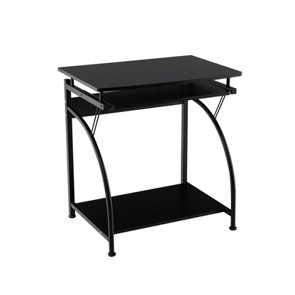 Spacious Wooden PC Laptop Computer Desk, Black Computer Desks Black at Gallery Canada