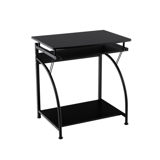 Spacious Wooden PC Laptop Computer Desk, Black Computer Desks Black at Gallery Canada