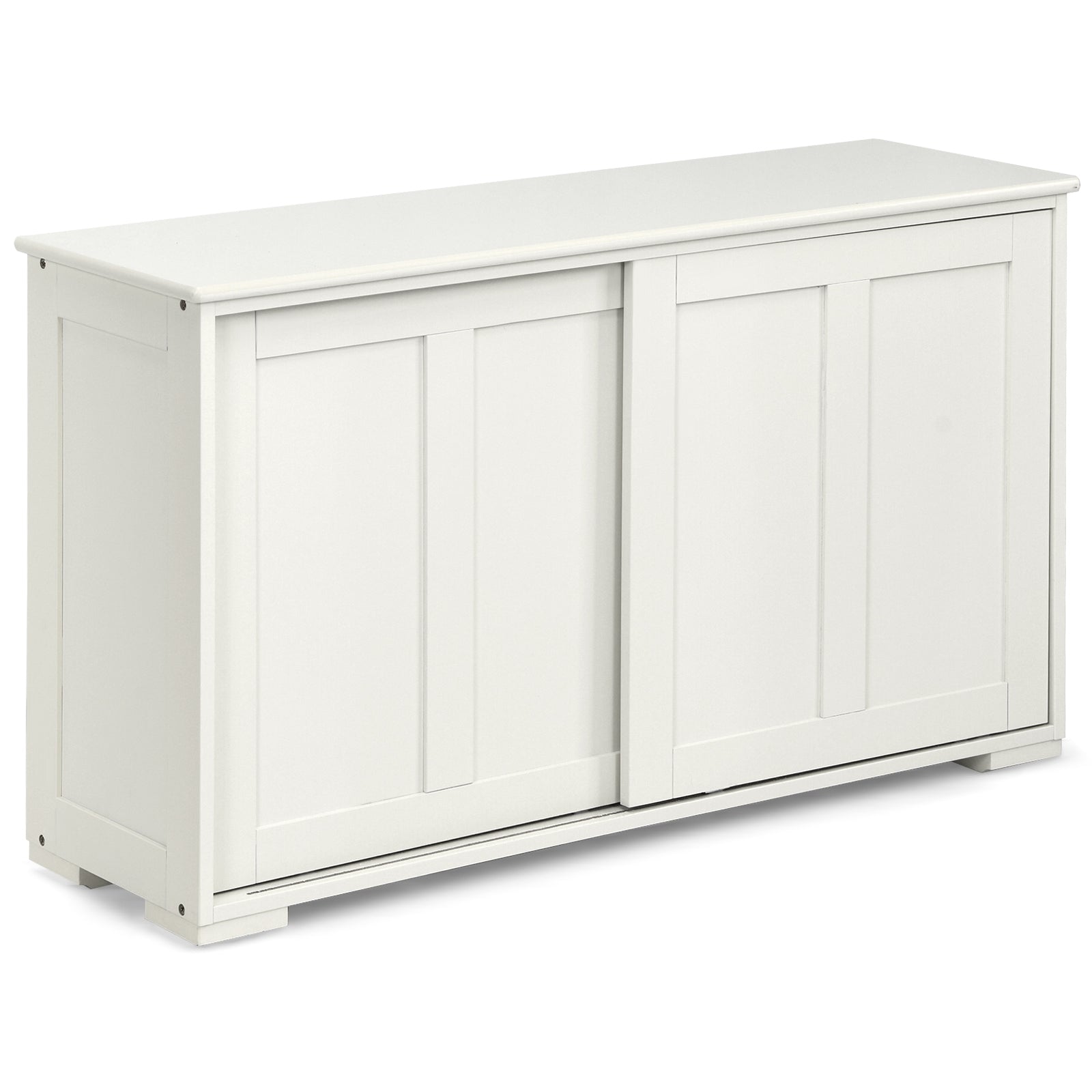 Kitchen Storage Cupboard Cabinet with Sliding Door-Antique White, White Sideboards Cabinets & Buffets White at Gallery Canada