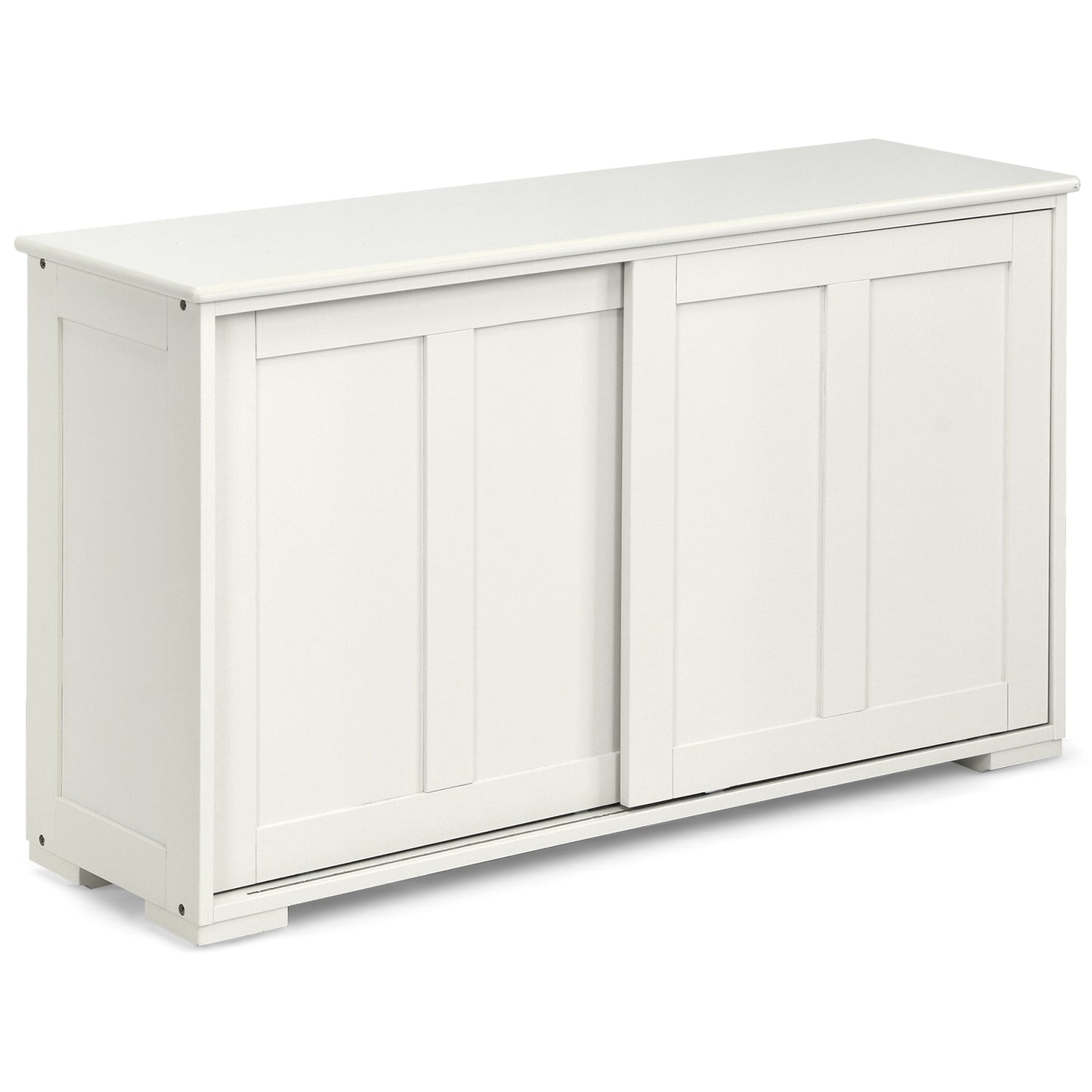 Kitchen Storage Cupboard Cabinet with Sliding Door-Antique White, White Sideboards Cabinets & Buffets White at Gallery Canada