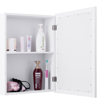 Wall Mounted Adjustable Medicine Storage Mirror Cabinet, White Wall Cabinets at Gallery Canada