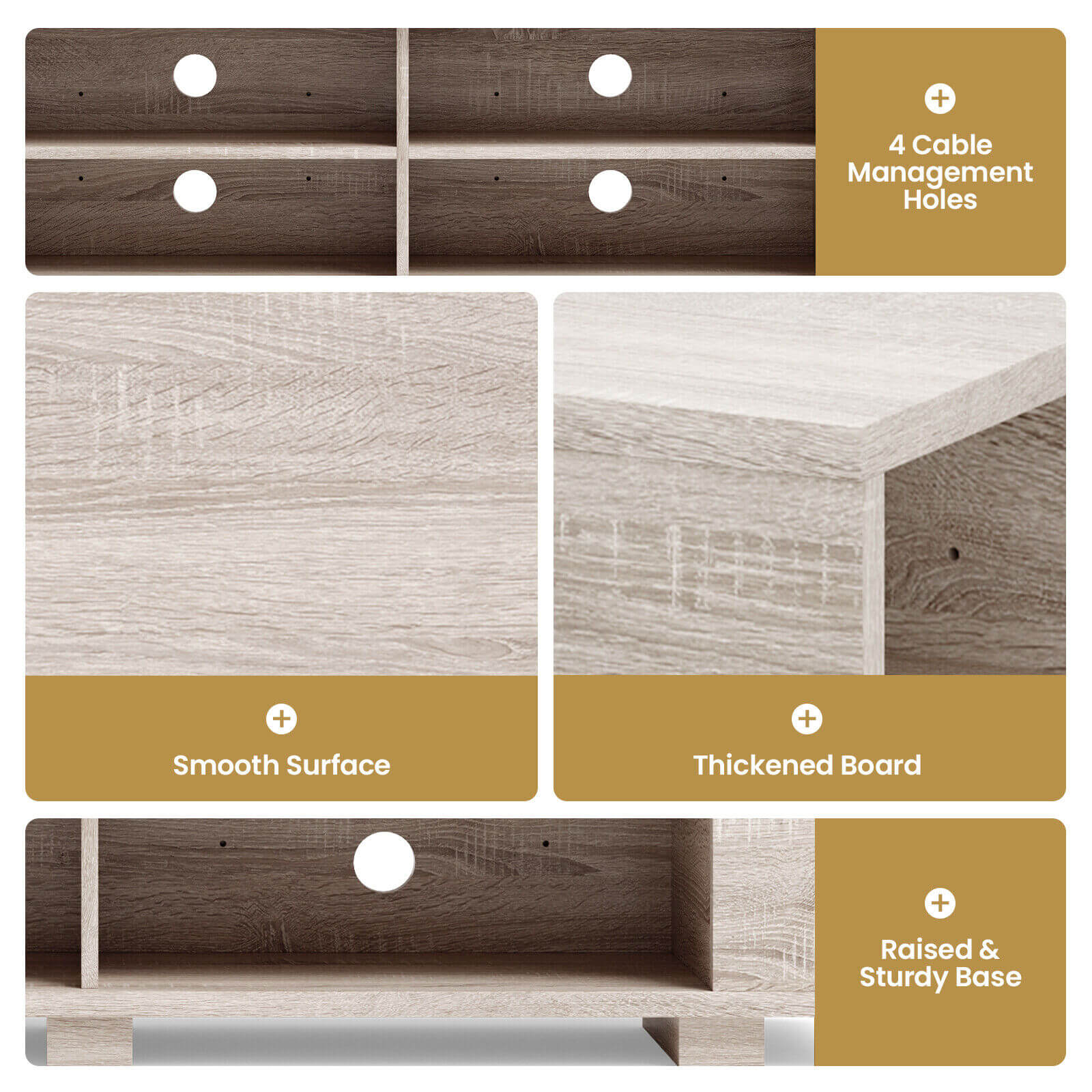 59 Inch Console Storage Entertainment Media Wood TV Stand, Light Brown Entertainment Centers & TV Stands at Gallery Canada