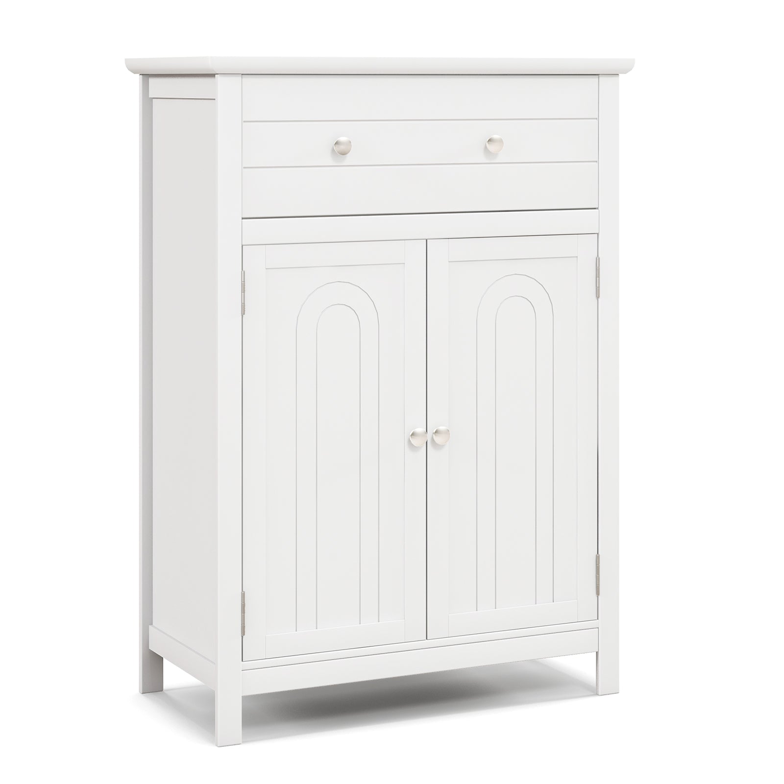 Free Standing Bathroom Storage Cabinet With Large Drawer, White Floor Cabinets White at Gallery Canada