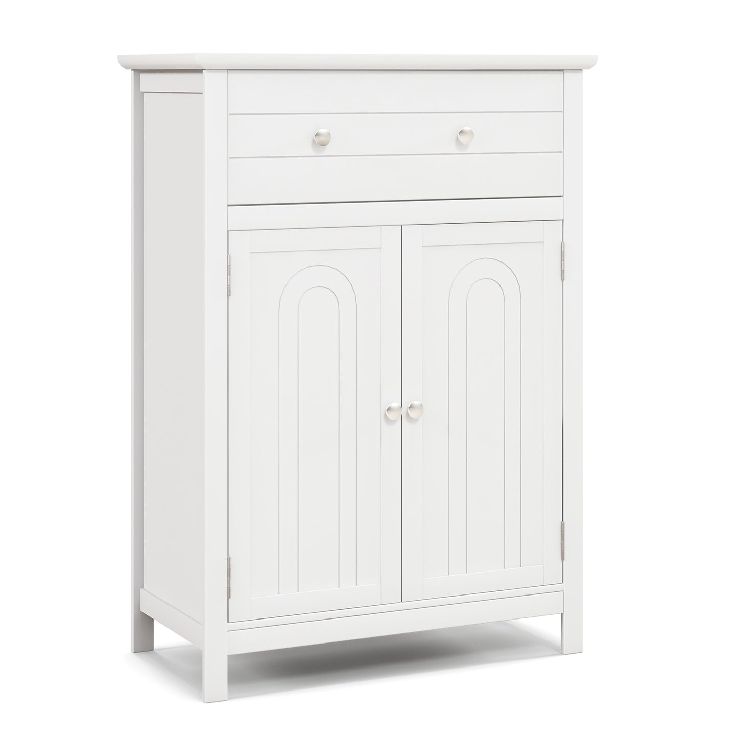 Free Standing Bathroom Storage Cabinet With Large Drawer, White Floor Cabinets White at Gallery Canada