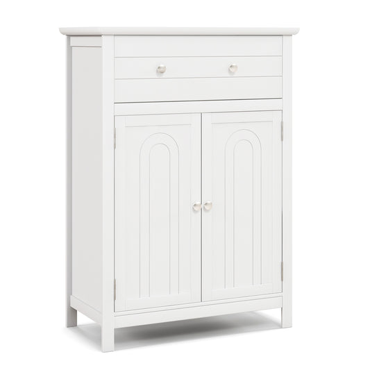 Free Standing Bathroom Storage Cabinet With Large Drawer, White Floor Cabinets White at Gallery Canada