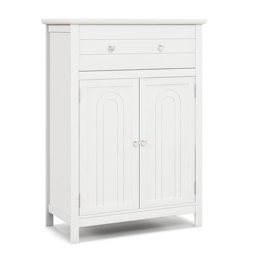 Free Standing Bathroom Storage Cabinet With Large Drawer, White