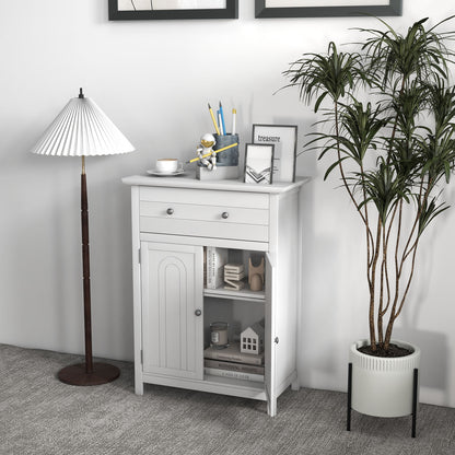 Free Standing Bathroom Storage Cabinet with Large Drawer, White Floor Cabinets at Gallery Canada