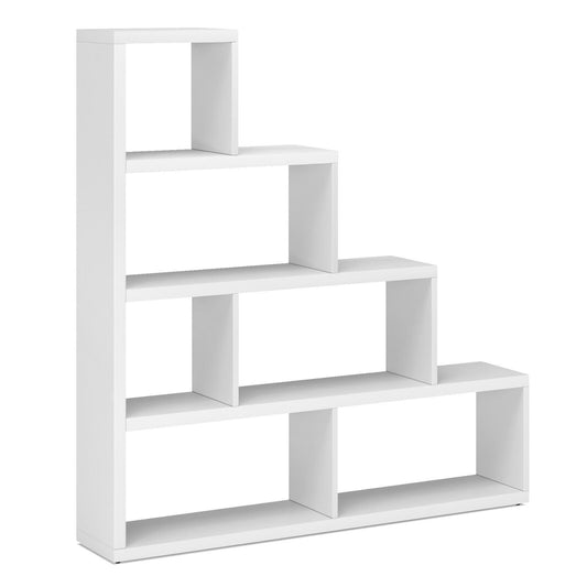 6 Cubes Ladder Shelf Corner Bookshelf Storage Bookcase, White - Gallery Canada