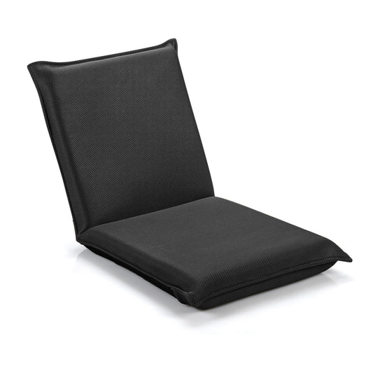 Adjustable 6 positions Folding Lazy Man Sofa Chair Floor Chair, Black - Gallery Canada