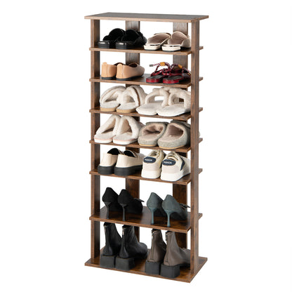 7 Tiers Vertical Shoe Rack for Front Door, Rustic Brown Shoe Racks & Storage Benches at Gallery Canada
