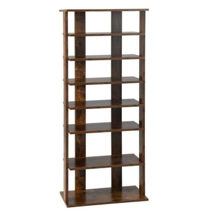7 Tiers Vertical Shoe Rack for Front Door, Rustic Brown Shoe Racks & Storage Benches Rustic Brown at Gallery Canada