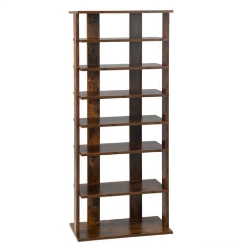 7 Tiers Vertical Shoe Rack for Front Door, Rustic Brown Shoe Racks & Storage Benches at Gallery Canada