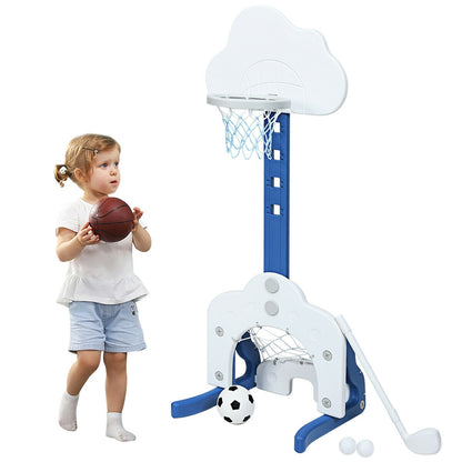 3-in-1 Kids Basketball Hoop Set with Balls, White Toy Sports at Gallery Canada