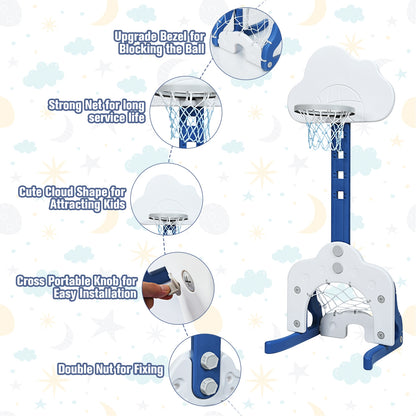 3-in-1 Kids Basketball Hoop Set with Balls, White Toy Sports at Gallery Canada