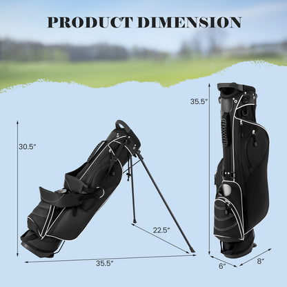 Golf Stand Cart Bag with 4 Way Divider Carry Organizer Pockets, Black Golf at Gallery Canada