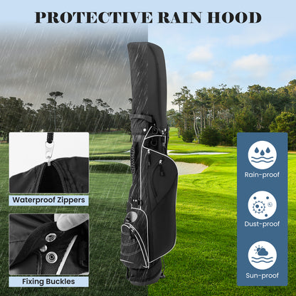 Golf Stand Cart Bag with 4 Way Divider Carry Organizer Pockets, Black Golf at Gallery Canada