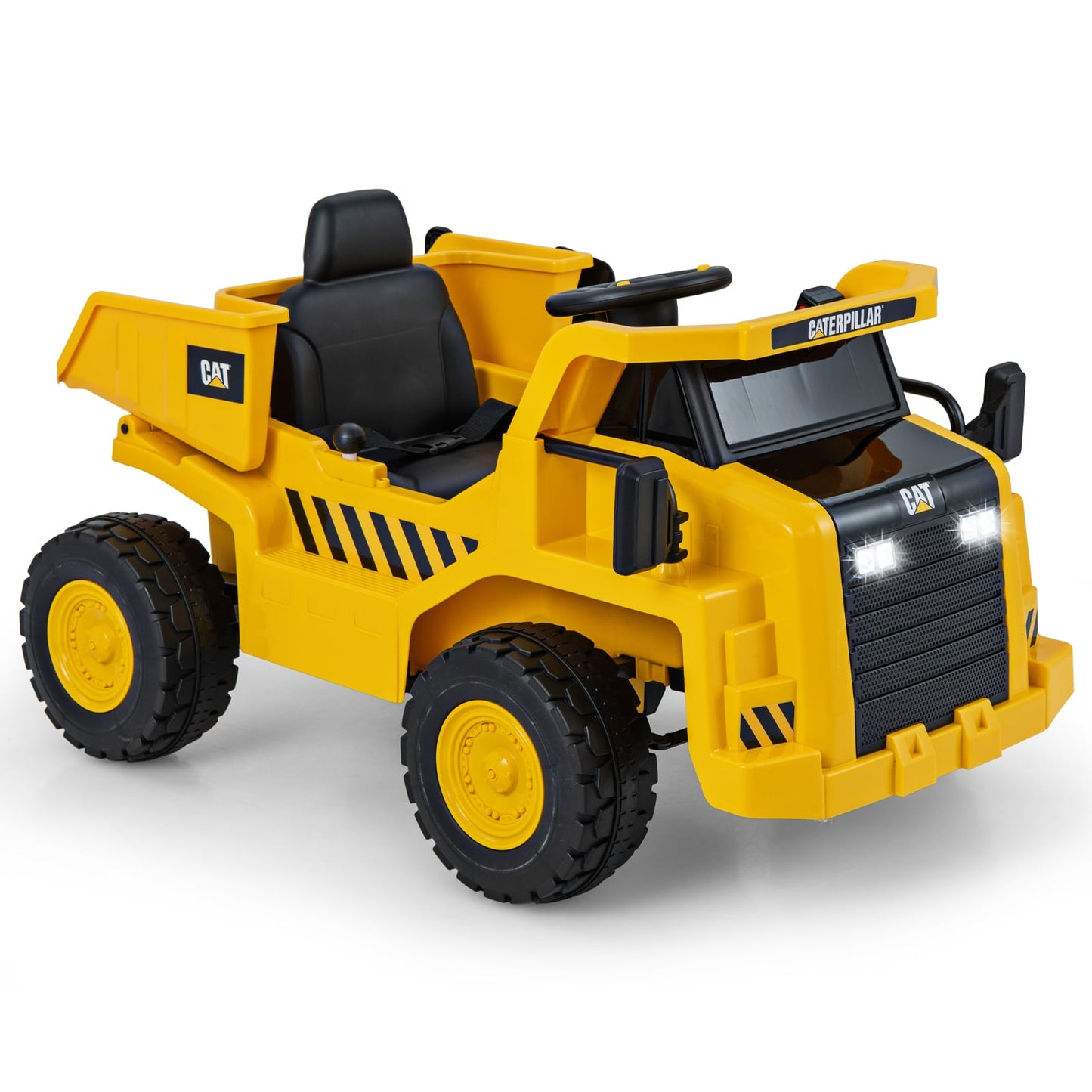 12V Kids Ride On Dump Truck, Tiltable Bed, Yellow