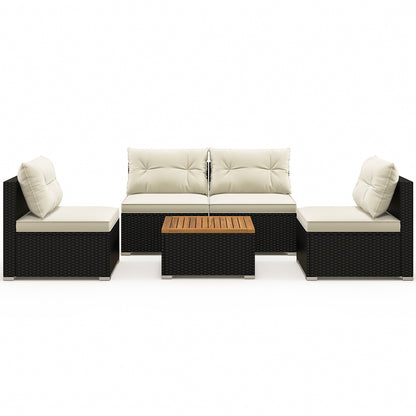 5 Piece Outdoor Furniture Set, Solid Tabletop, Soft Cushions, Off White Patio Conversation Sets at Gallery Canada