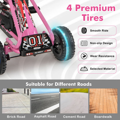 4 Wheel Pedal Powered Ride On Car with Adjustable Seat, Pink Powered Ride On Toys at Gallery Canada