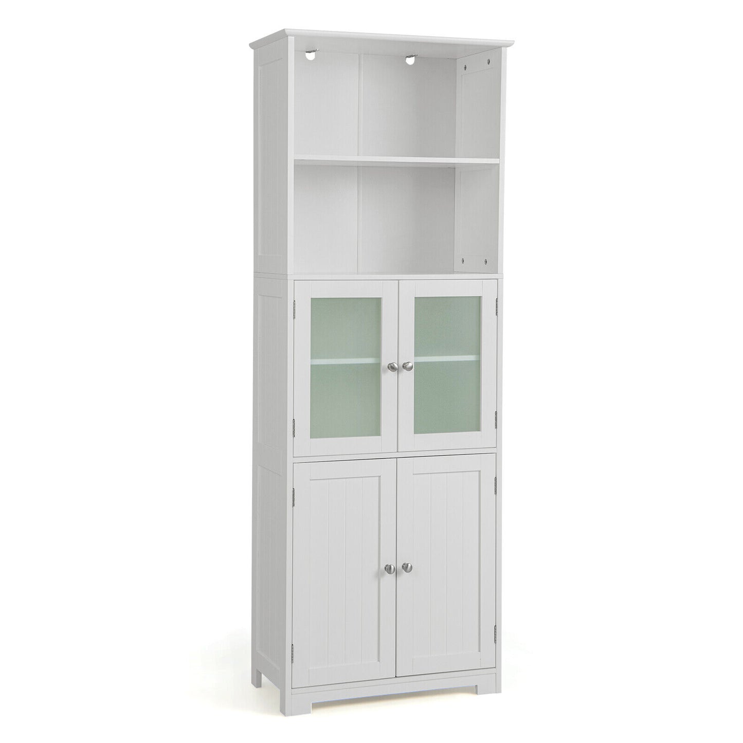 6-Tier Freestanding Bathroom Cabinet, Adjustable Shelves, White Floor Cabinets at Gallery Canada