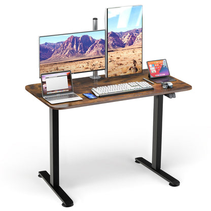 Electric Standing Desk Adjustable Stand up Computer Desk Anti-collision, Rustic Brown - Gallery Canada