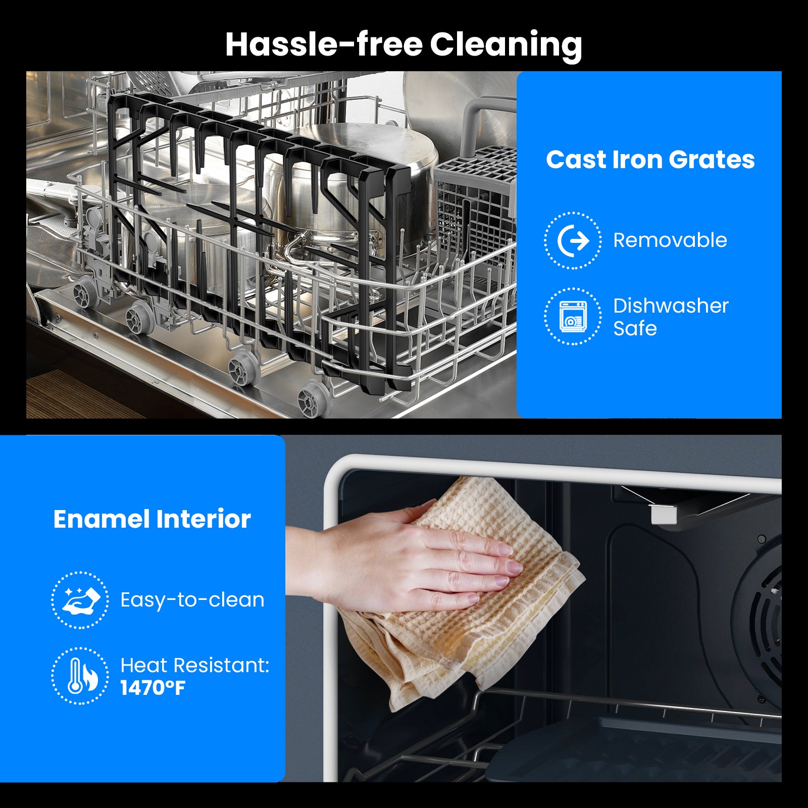 30 Inches 120V Natural Gas Range with 5 Burners Cooktop, Silver Toaster Ovens at Gallery Canada