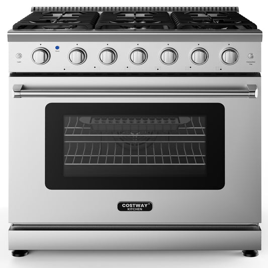 36 Inches Freestanding Natural Gas Range, 6 Burners Cooktop