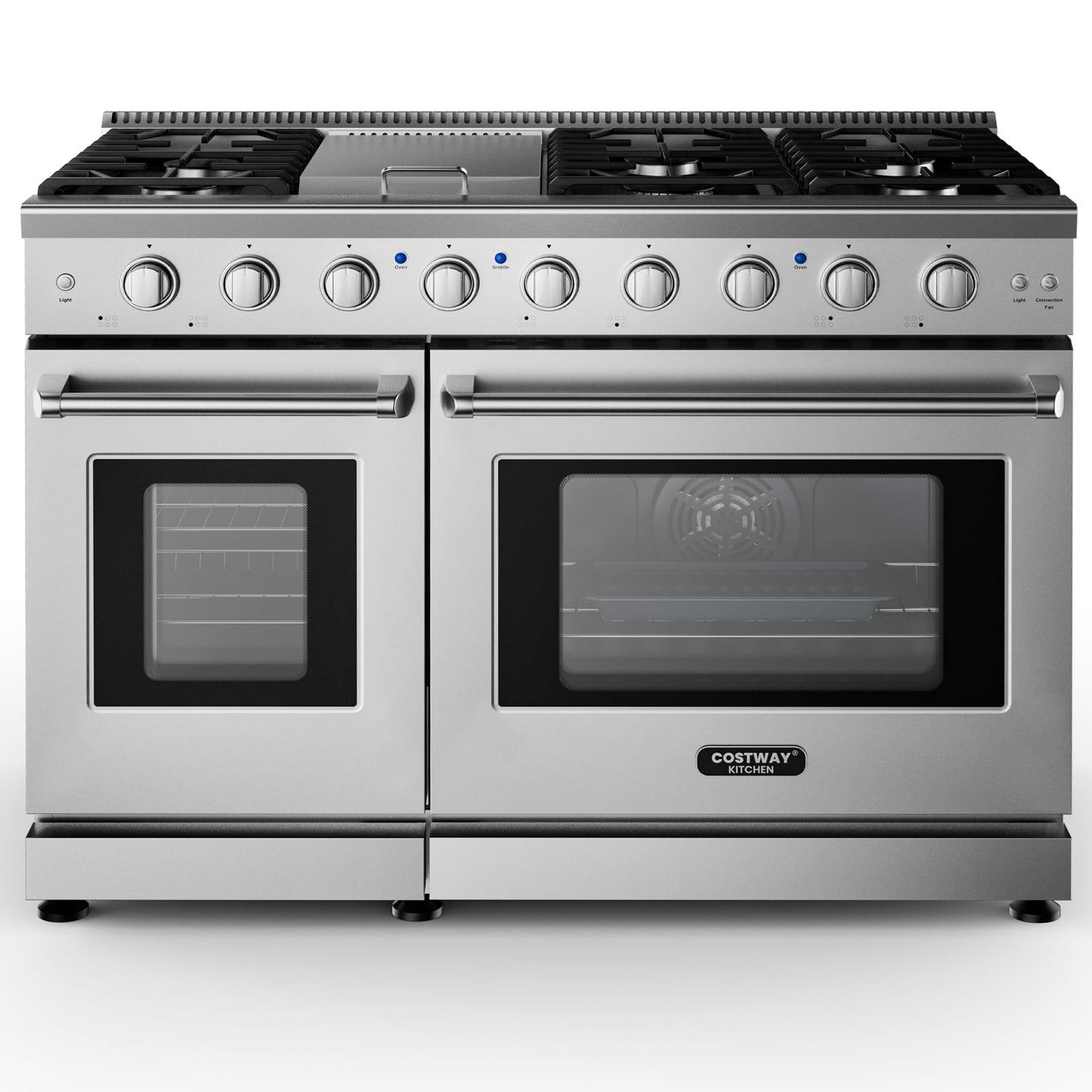 48 Inch Freestanding Natural Gas Range, 7 Burner Cooktop Food Warmers & Burners Options at Gallery Canada