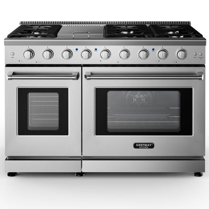 48 Inch Freestanding Natural Gas Range, 7 Burner Cooktop Food Warmers & Burners Options at Gallery Canada