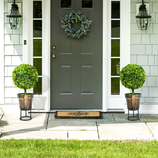 Artificial Ball Tree set of 2 with Natural Look and Water Resistance Faux Plants Green at Gallery Canada