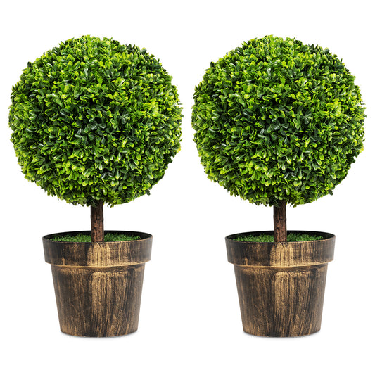 Artificial Ball Tree Set Of 2, Natural Look, Water Resistance Faux Plants Options at Gallery Canada