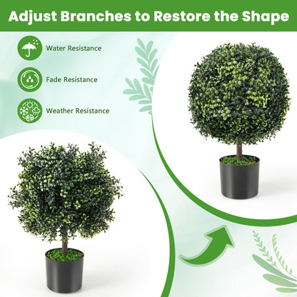Artificial Ball Tree set of 2 with Natural Look and Water Resistance Faux Plants at Gallery Canada