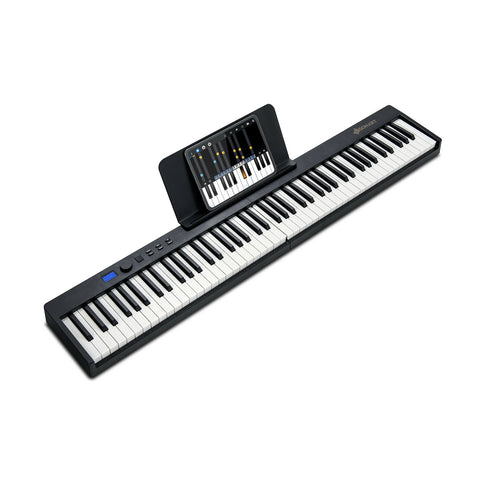 88-Key Foldable Digital Piano, MIDI, Wireless BT, Black