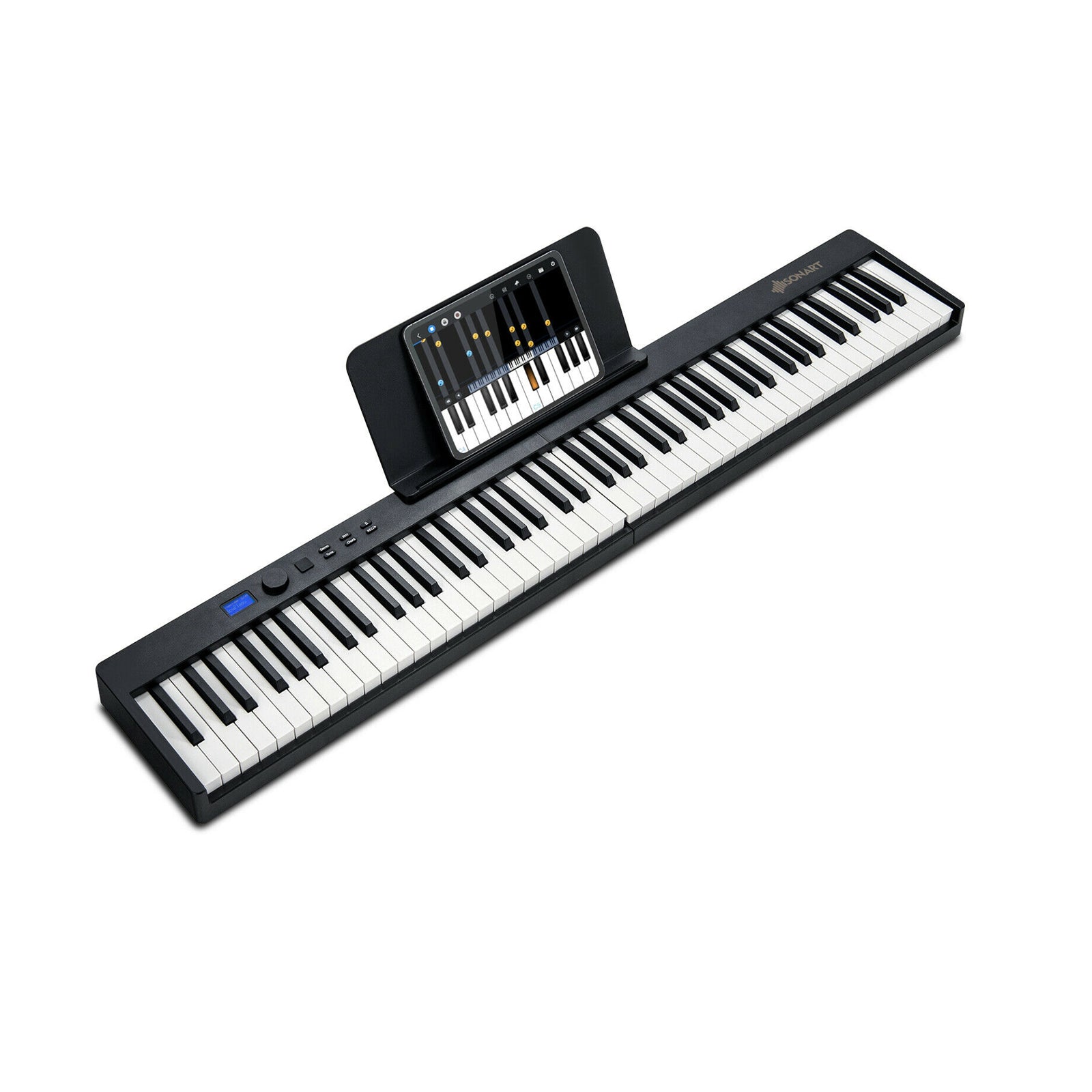 88-Key Foldable Digital Piano with MIDI and Wireless BT, Black Pianos & Keyboards Black at Gallery Canada