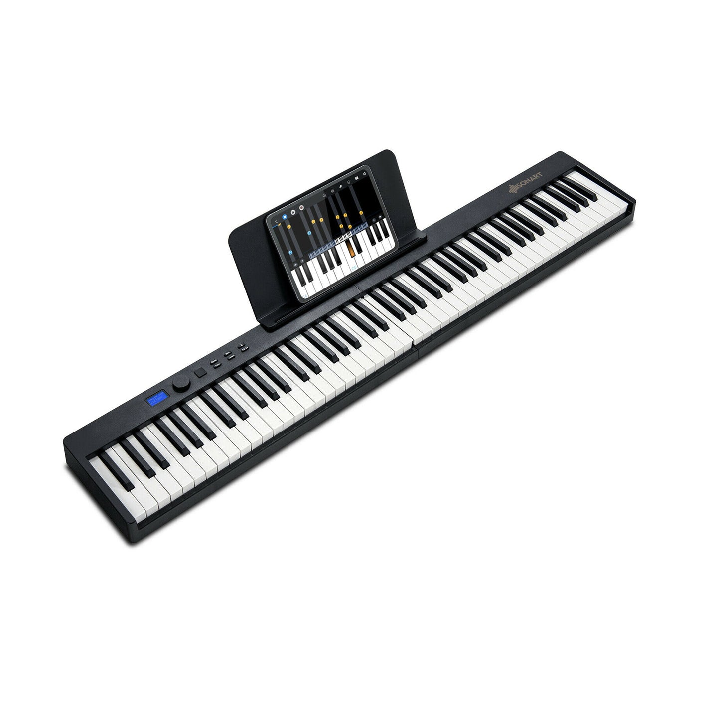 88-Key Foldable Digital Piano with MIDI and Wireless BT, Black Pianos & Keyboards Black at Gallery Canada