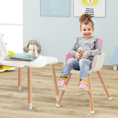 3-in-1 Convertible Wooden High Chair with Cushion, Pink High Chairs at Gallery Canada