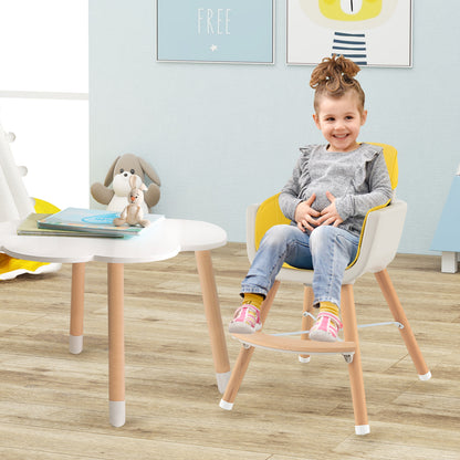 3-in-1 Convertible Wooden High Chair with Cushion, Yellow High Chairs at Gallery Canada