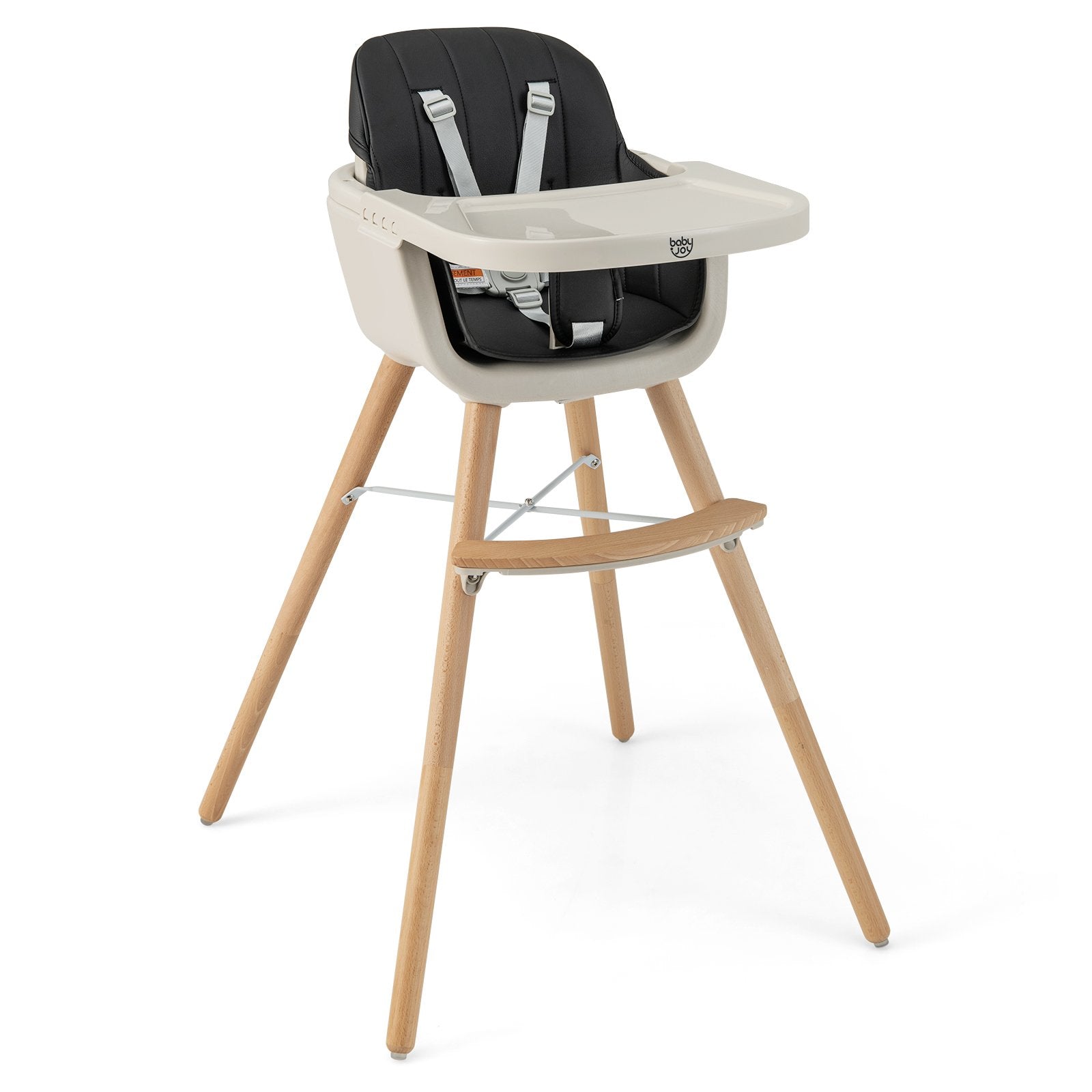 3-in-1 Convertible Wooden High Chair with Cushion, Black High Chairs Black at Gallery Canada