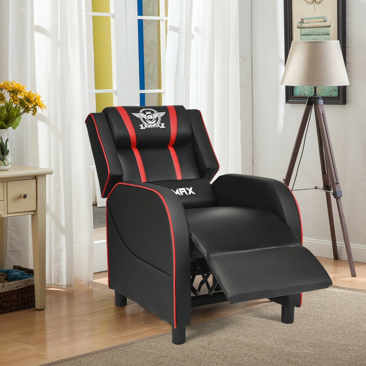 Massage Racing Gaming Single Recliner Chair, Red Gaming Chairs at Gallery Canada