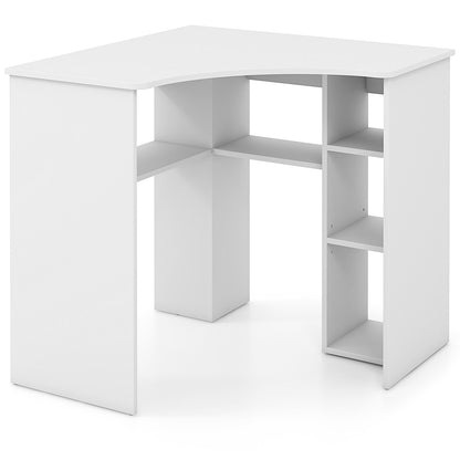 Corner Computer Desk, Triangle Office Desk, Adjustable Shelf, White Computer Desks at Gallery Canada